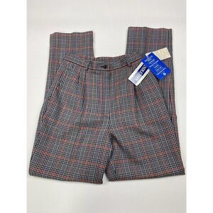 Pendleton Dress Pants Womens Size 8 Navy/red Plaid Pleated Lined Virgin Wool NWT